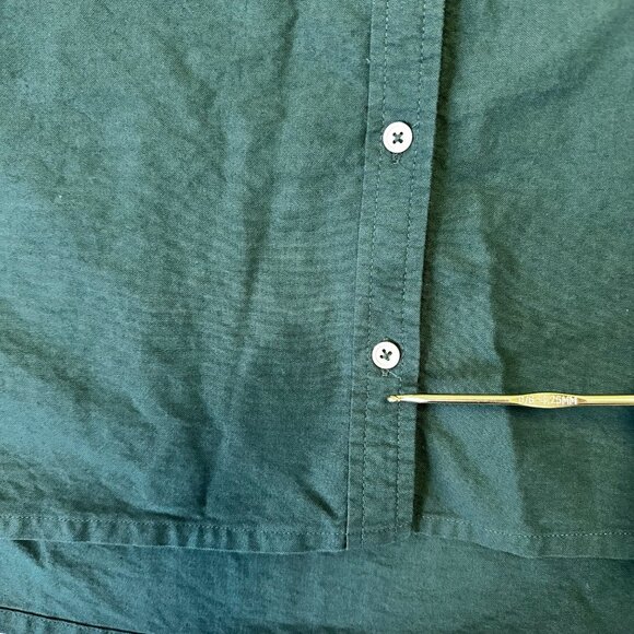 Tradlands Womens Boxy Long Sleeve Button Up Top Size M Hunter Green READ - Picture 3 of 14